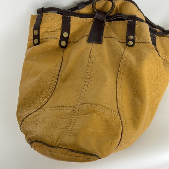 Lucky Brand Leather Drawstring Bucket Bag Hobo Purse - Picture 8 of 16